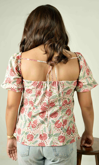 Daisy Peach Top