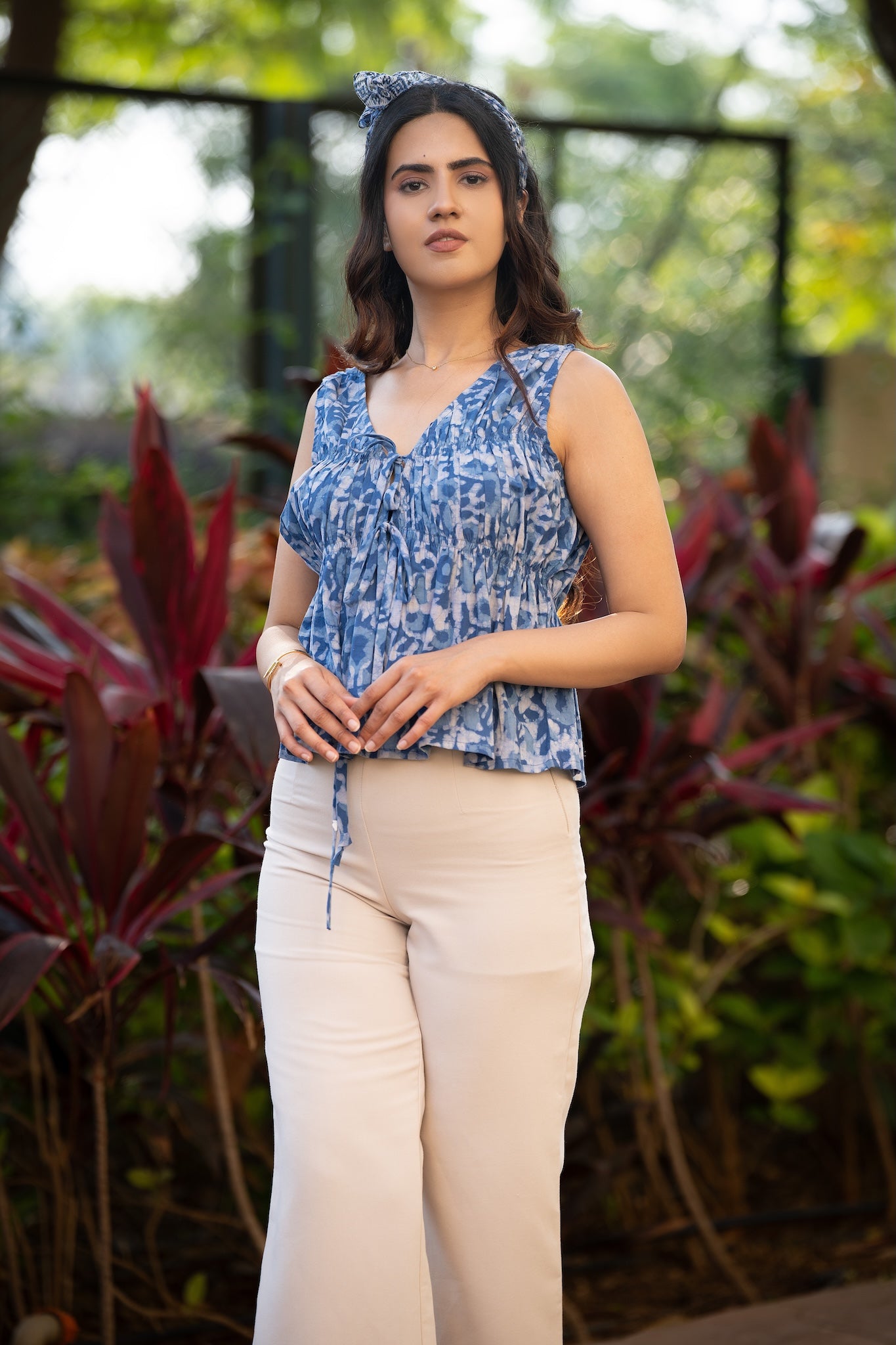 Sky Mist Peplum Top